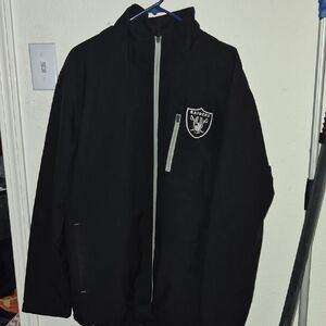 NFL Black Windbreaker with Raiders Emblem